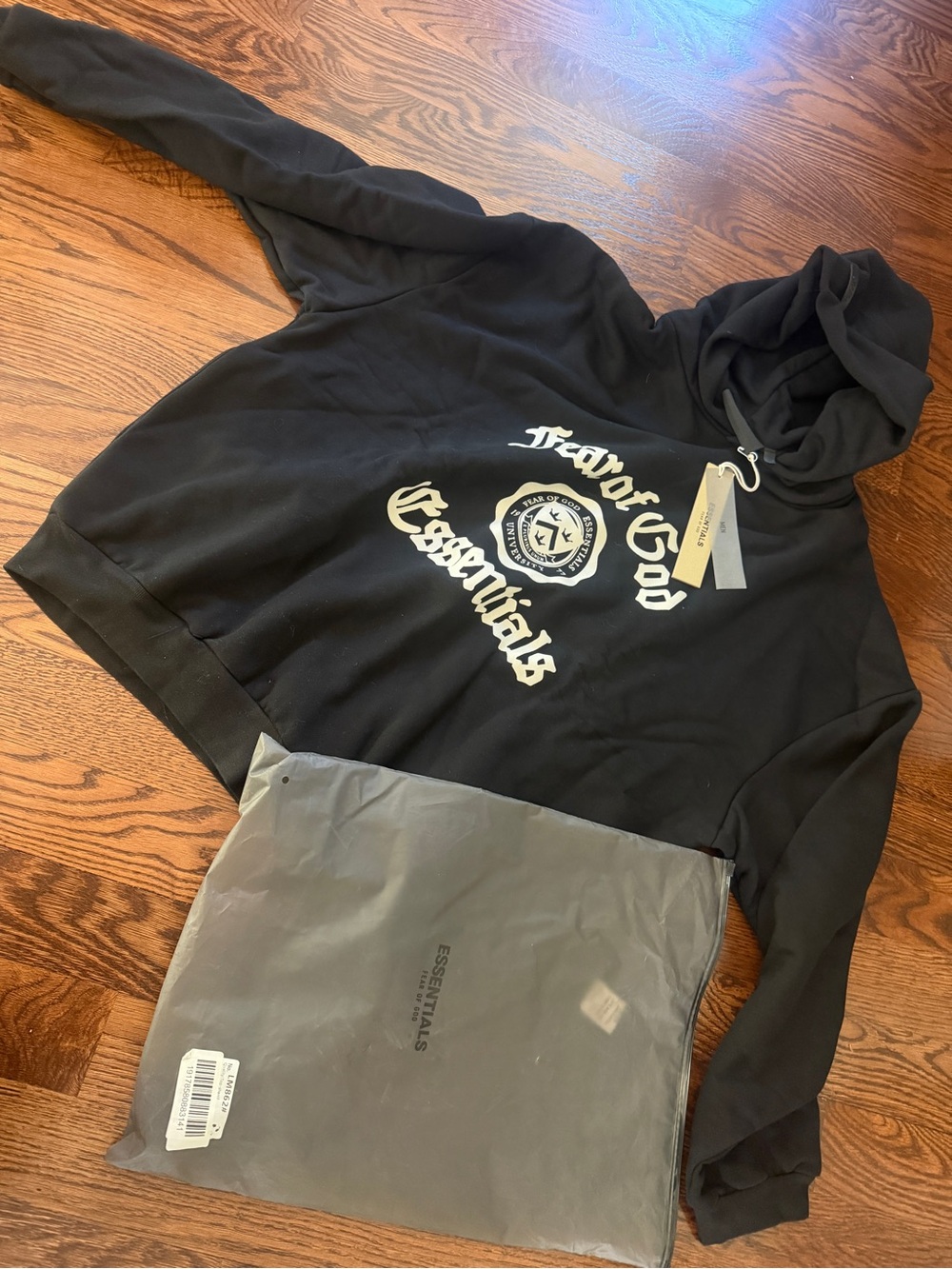 Essentials Men’s Black Turtleneck Sweater with White Logo